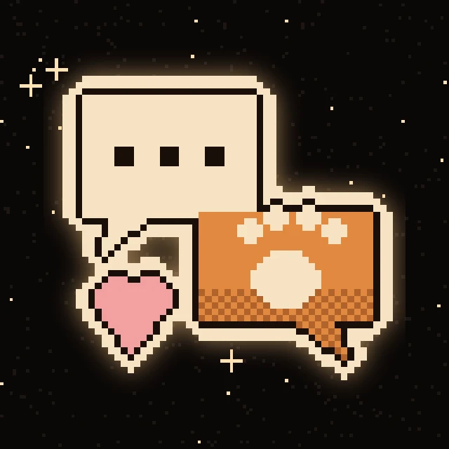 Pixel chat bubbles and paw